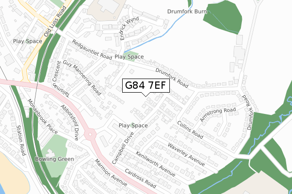 G84 7EF map - large scale - OS Open Zoomstack (Ordnance Survey)