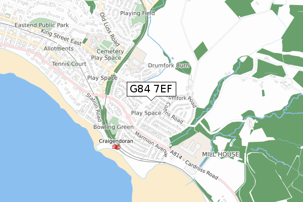 G84 7EF map - small scale - OS Open Zoomstack (Ordnance Survey)