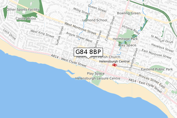 G84 8BP map - small scale - OS Open Zoomstack (Ordnance Survey)