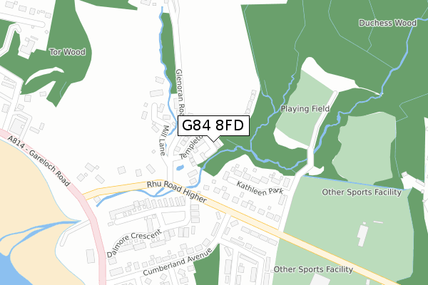 G84 8FD map - large scale - OS Open Zoomstack (Ordnance Survey)