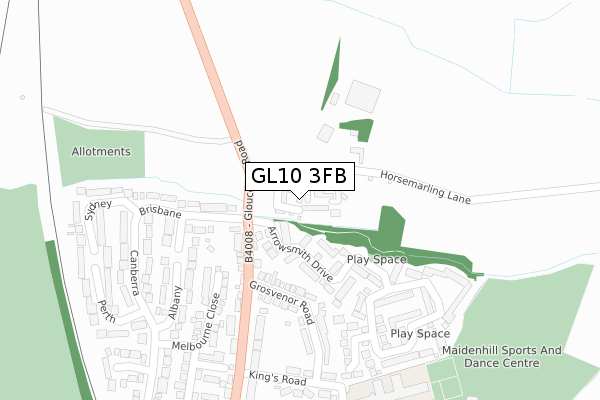 GL10 3FB map - large scale - OS Open Zoomstack (Ordnance Survey)