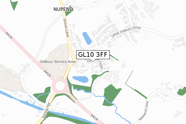 GL10 3FF map - large scale - OS Open Zoomstack (Ordnance Survey)