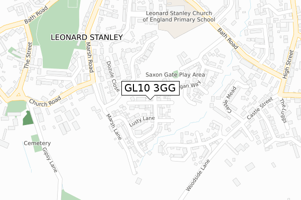 GL10 3GG map - large scale - OS Open Zoomstack (Ordnance Survey)