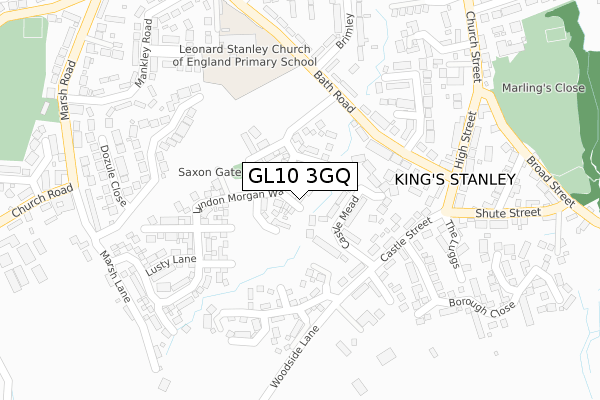 GL10 3GQ map - large scale - OS Open Zoomstack (Ordnance Survey)