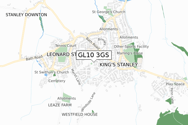 GL10 3GS map - small scale - OS Open Zoomstack (Ordnance Survey)