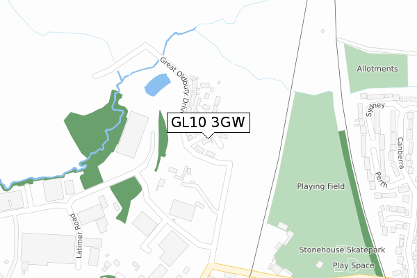 GL10 3GW map - large scale - OS Open Zoomstack (Ordnance Survey)