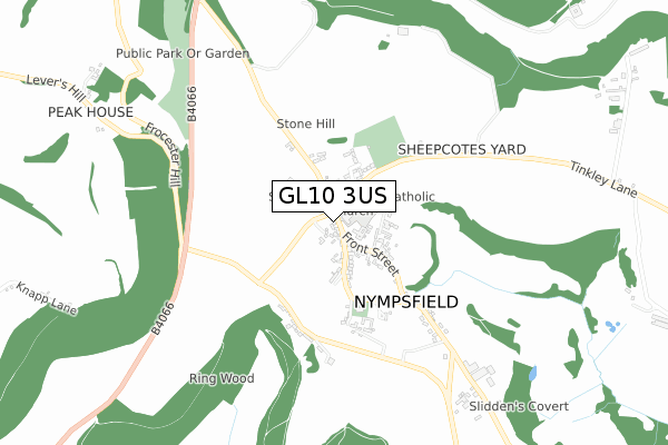 GL10 3US map - small scale - OS Open Zoomstack (Ordnance Survey)