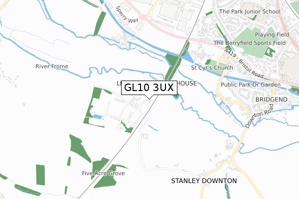 GL10 3UX map - small scale - OS Open Zoomstack (Ordnance Survey)