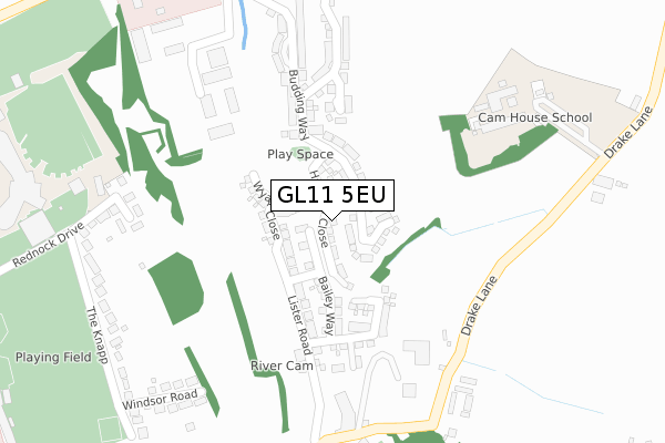 GL11 5EU map - large scale - OS Open Zoomstack (Ordnance Survey)