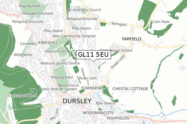 GL11 5EU map - small scale - OS Open Zoomstack (Ordnance Survey)