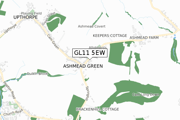 GL11 5EW map - small scale - OS Open Zoomstack (Ordnance Survey)