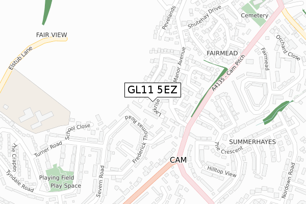 GL11 5EZ map - large scale - OS Open Zoomstack (Ordnance Survey)