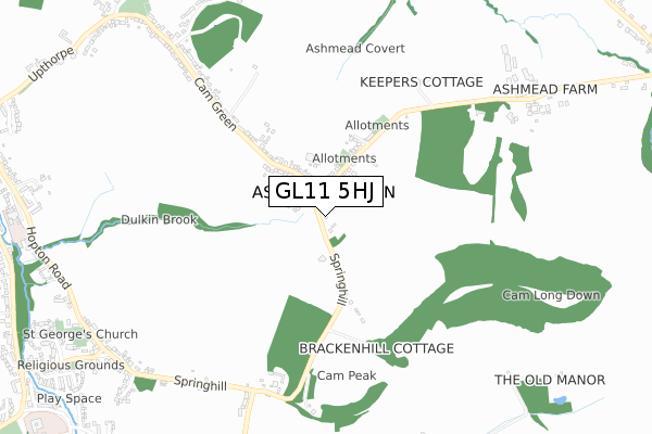 GL11 5HJ map - small scale - OS Open Zoomstack (Ordnance Survey)