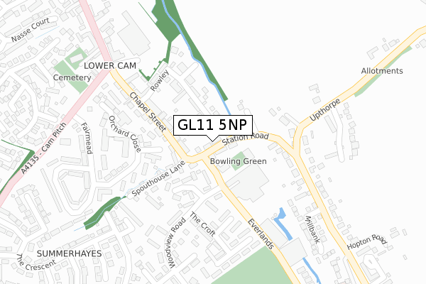 GL11 5NP map - large scale - OS Open Zoomstack (Ordnance Survey)