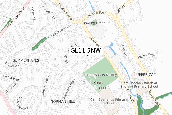 GL11 5NW map - large scale - OS Open Zoomstack (Ordnance Survey)