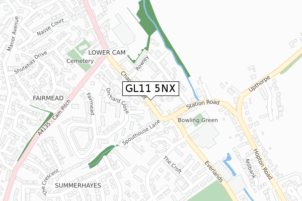 GL11 5NX map - large scale - OS Open Zoomstack (Ordnance Survey)