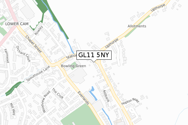 GL11 5NY map - large scale - OS Open Zoomstack (Ordnance Survey)