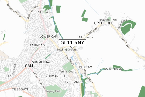 GL11 5NY map - small scale - OS Open Zoomstack (Ordnance Survey)