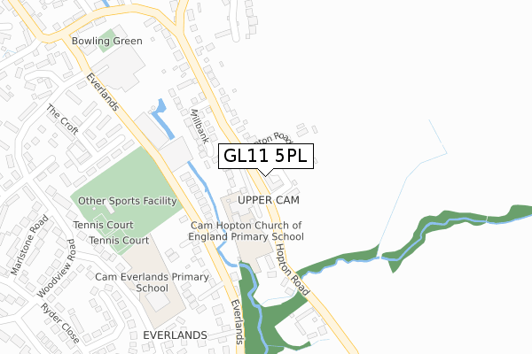 GL11 5PL map - large scale - OS Open Zoomstack (Ordnance Survey)