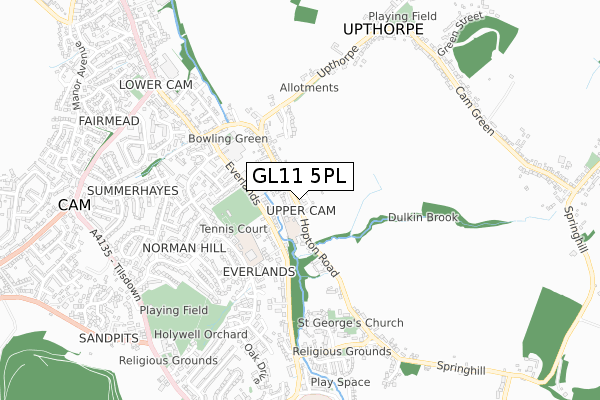 GL11 5PL map - small scale - OS Open Zoomstack (Ordnance Survey)