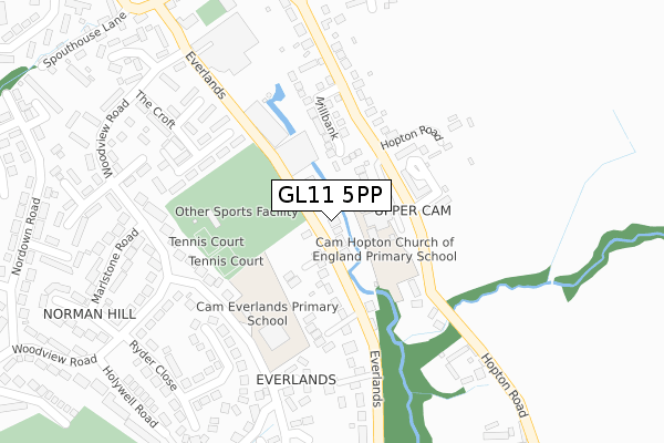 GL11 5PP map - large scale - OS Open Zoomstack (Ordnance Survey)