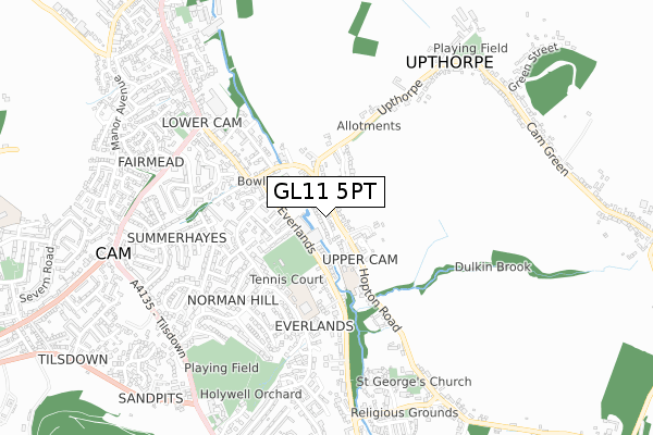 GL11 5PT map - small scale - OS Open Zoomstack (Ordnance Survey)