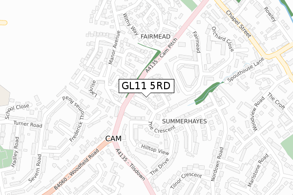 GL11 5RD map - large scale - OS Open Zoomstack (Ordnance Survey)