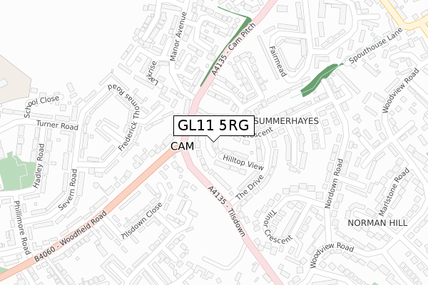 GL11 5RG map - large scale - OS Open Zoomstack (Ordnance Survey)