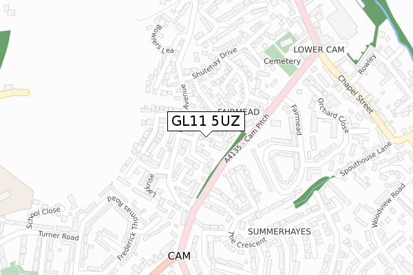 GL11 5UZ map - large scale - OS Open Zoomstack (Ordnance Survey)