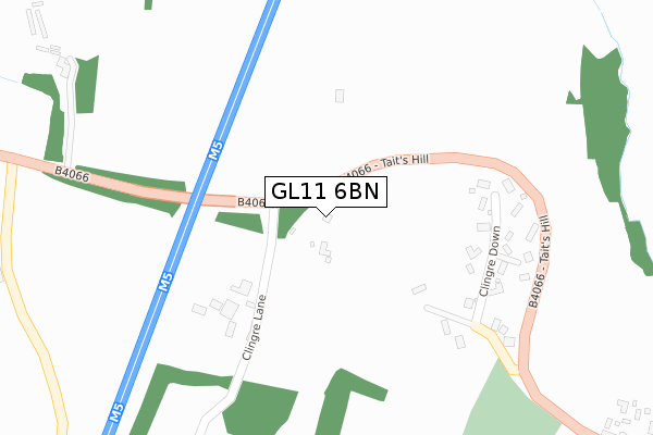 GL11 6BN map - large scale - OS Open Zoomstack (Ordnance Survey)