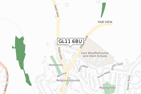 GL11 6BU map - large scale - OS Open Zoomstack (Ordnance Survey)