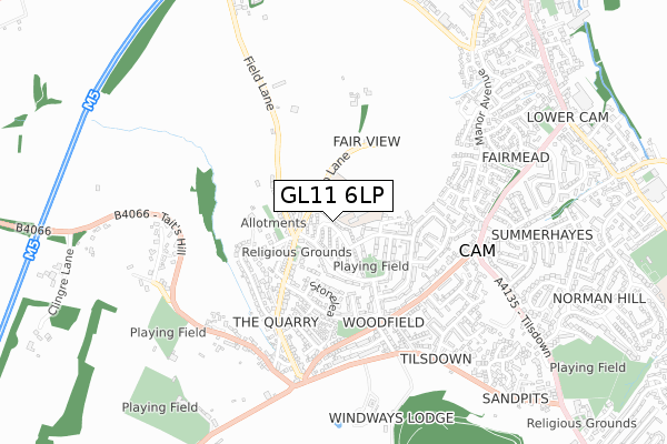 GL11 6LP map - small scale - OS Open Zoomstack (Ordnance Survey)