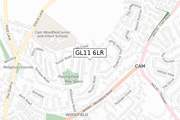 GL11 6LR map - large scale - OS Open Zoomstack (Ordnance Survey)