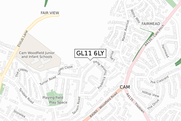 GL11 6LY map - large scale - OS Open Zoomstack (Ordnance Survey)