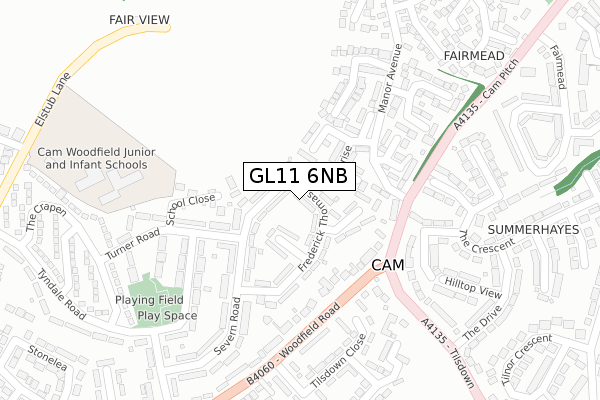 GL11 6NB map - large scale - OS Open Zoomstack (Ordnance Survey)