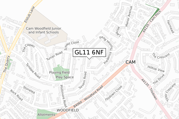 GL11 6NF map - large scale - OS Open Zoomstack (Ordnance Survey)