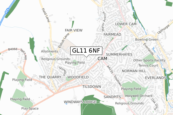 GL11 6NF map - small scale - OS Open Zoomstack (Ordnance Survey)