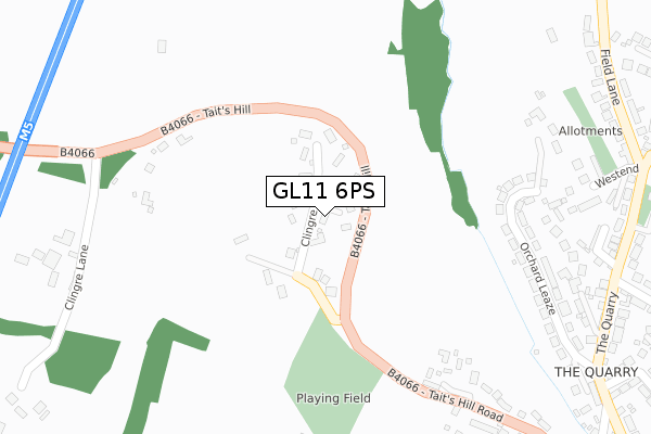 GL11 6PS map - large scale - OS Open Zoomstack (Ordnance Survey)