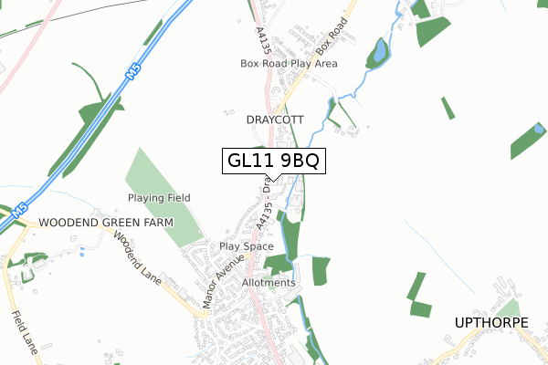 GL11 9BQ map - small scale - OS Open Zoomstack (Ordnance Survey)