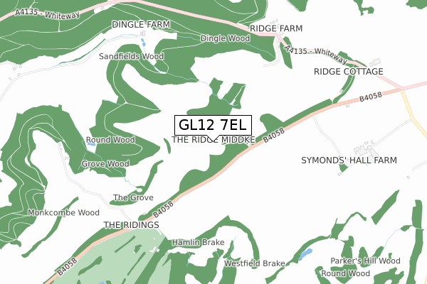 GL12 7EL map - small scale - OS Open Zoomstack (Ordnance Survey)