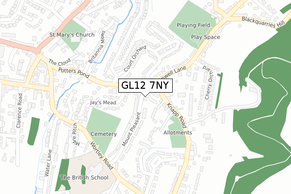 GL12 7NY map - large scale - OS Open Zoomstack (Ordnance Survey)