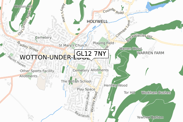 GL12 7NY map - small scale - OS Open Zoomstack (Ordnance Survey)