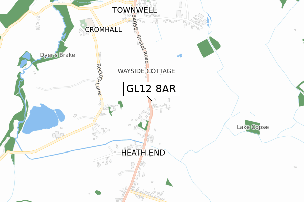 GL12 8AR map - small scale - OS Open Zoomstack (Ordnance Survey)