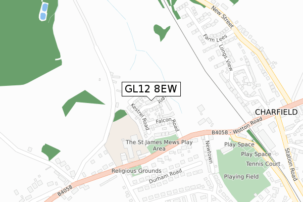 GL12 8EW map - large scale - OS Open Zoomstack (Ordnance Survey)