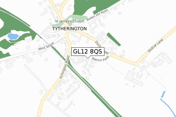 GL12 8QS map - large scale - OS Open Zoomstack (Ordnance Survey)