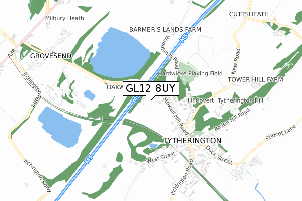 GL12 8UY map - small scale - OS Open Zoomstack (Ordnance Survey)