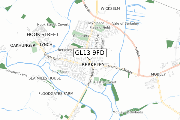 GL13 9FD map - small scale - OS Open Zoomstack (Ordnance Survey)