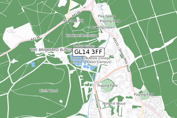 GL14 3FF map - small scale - OS Open Zoomstack (Ordnance Survey)