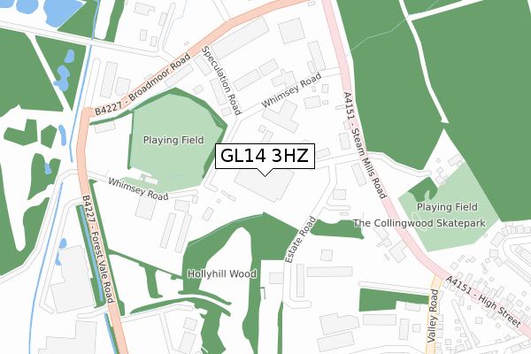 GL14 3HZ map - large scale - OS Open Zoomstack (Ordnance Survey)