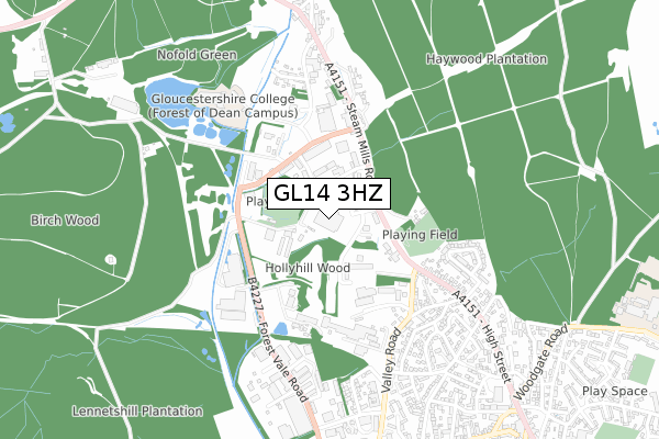 GL14 3HZ map - small scale - OS Open Zoomstack (Ordnance Survey)